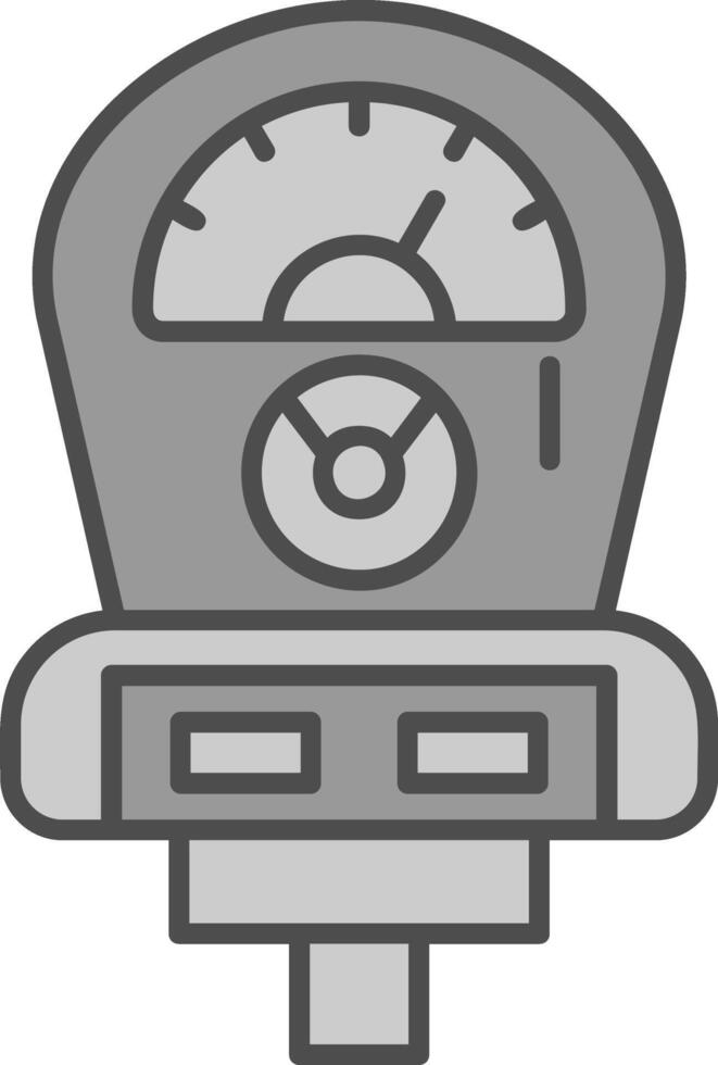 Meter Line Filled Greyscale Icon vector