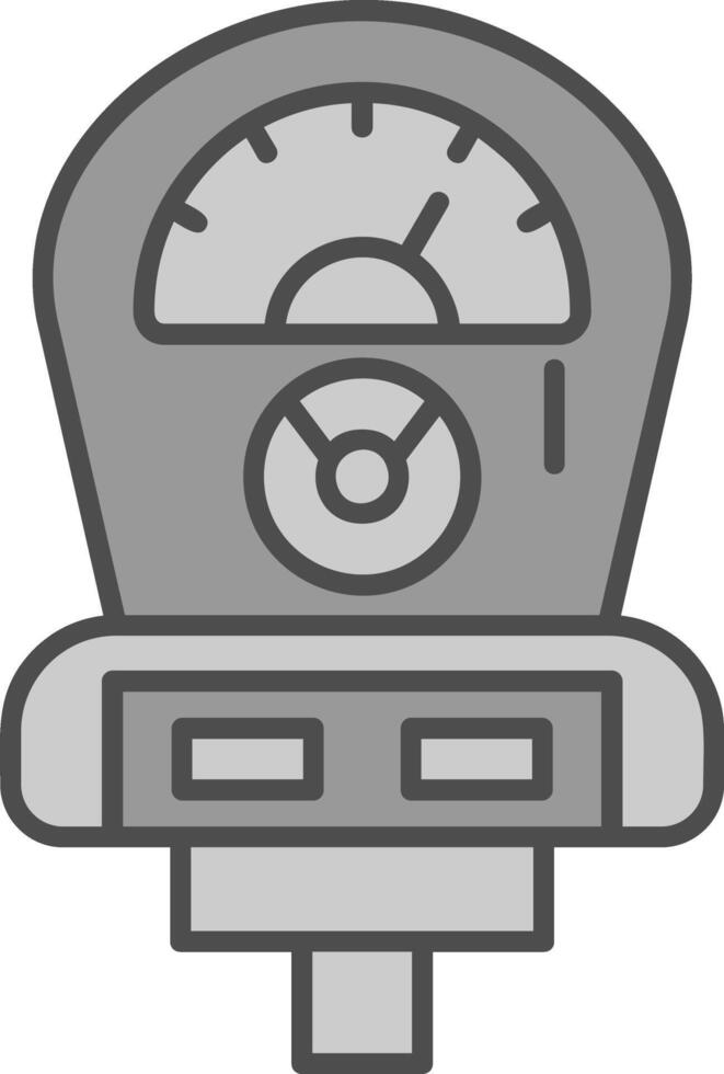 Meter Line Filled Greyscale Icon vector