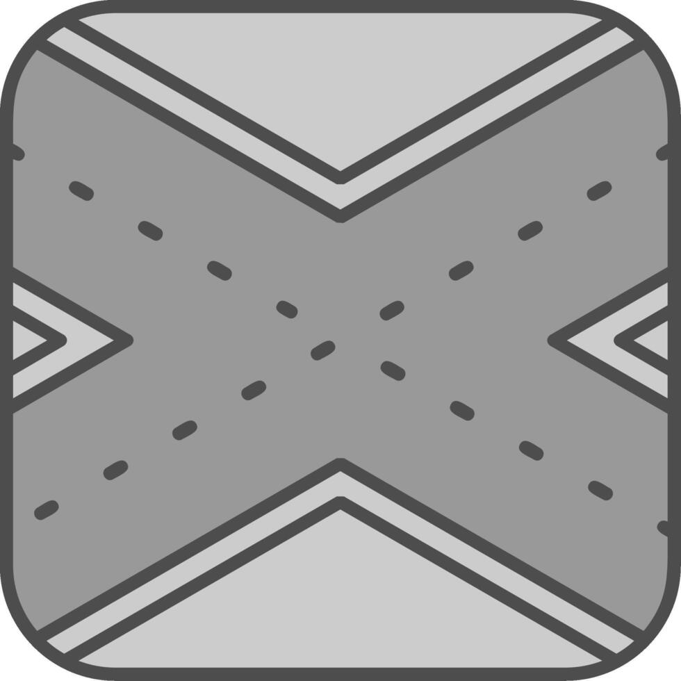 Runway Line Filled Greyscale Icon vector