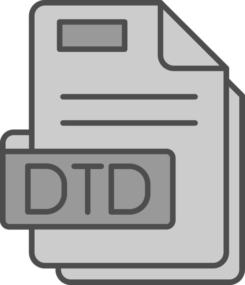 Dtd Line Filled Greyscale Icon vector