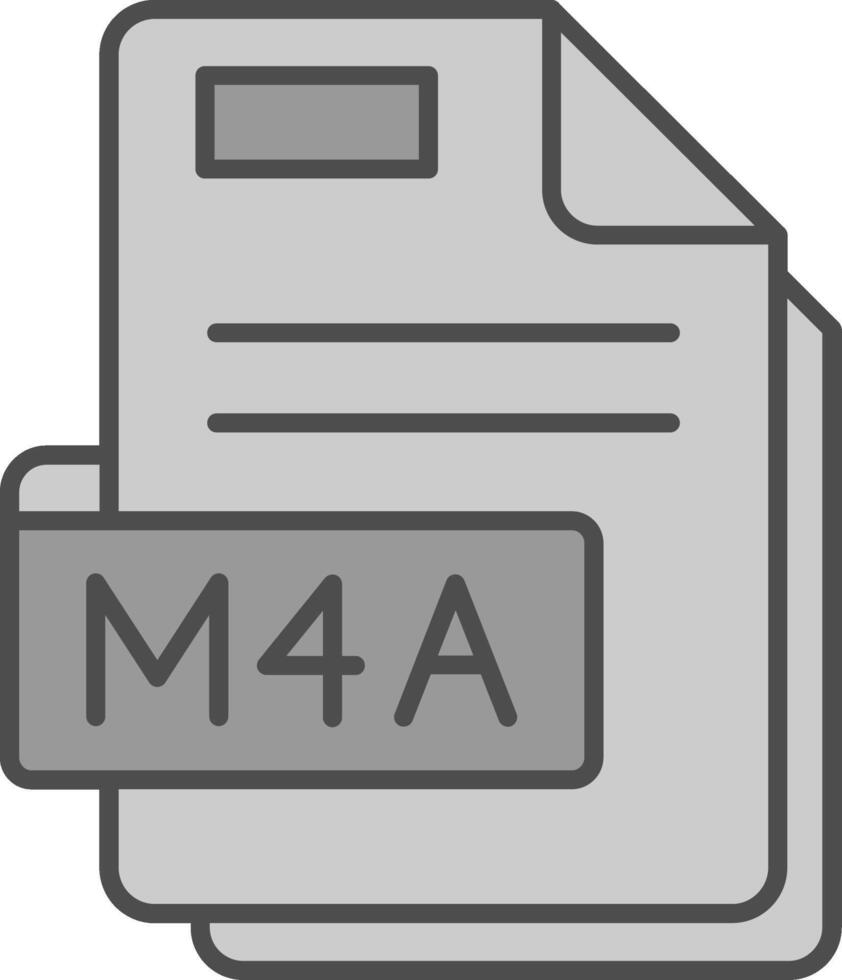 m4a línea lleno escala de grises icono vector