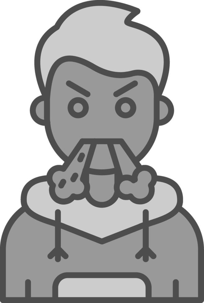 Angry Line Filled Greyscale Icon vector