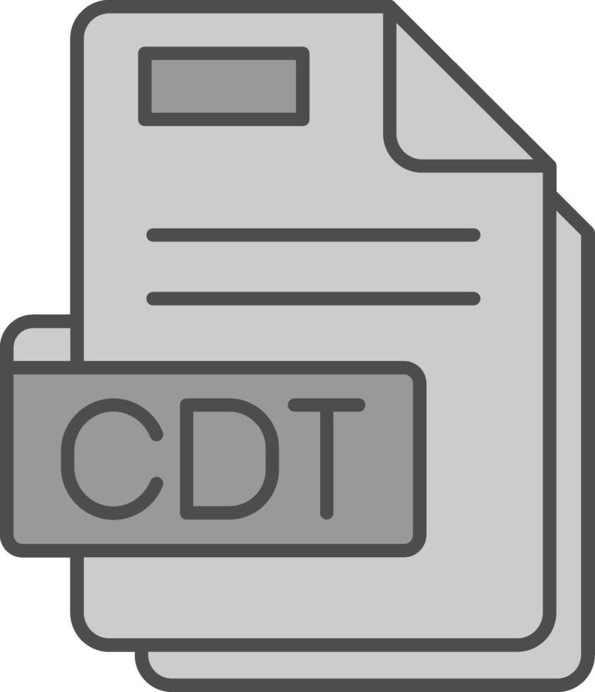 CDT línea lleno escala de grises icono vector