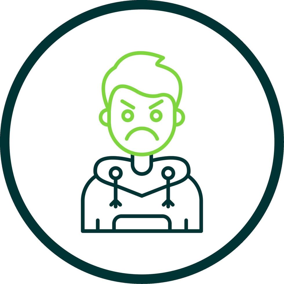 Angry Line Circle Icon vector