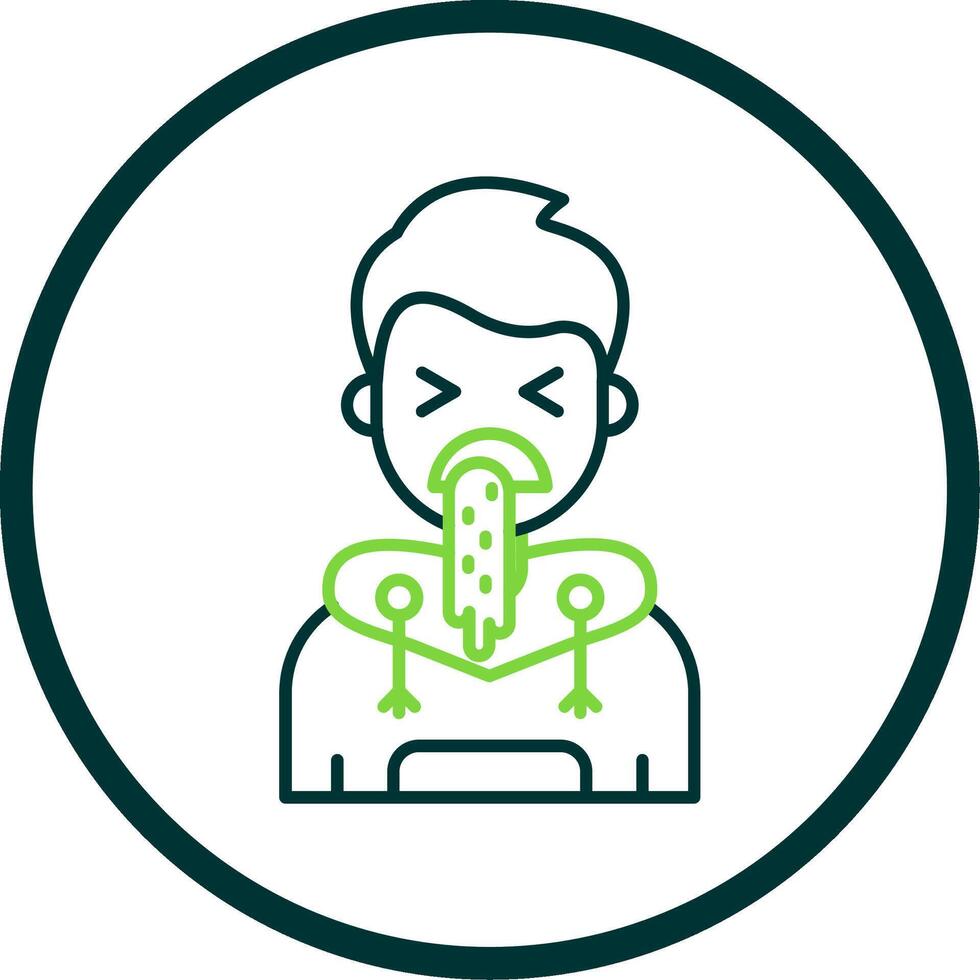 Vomit Line Circle Icon vector