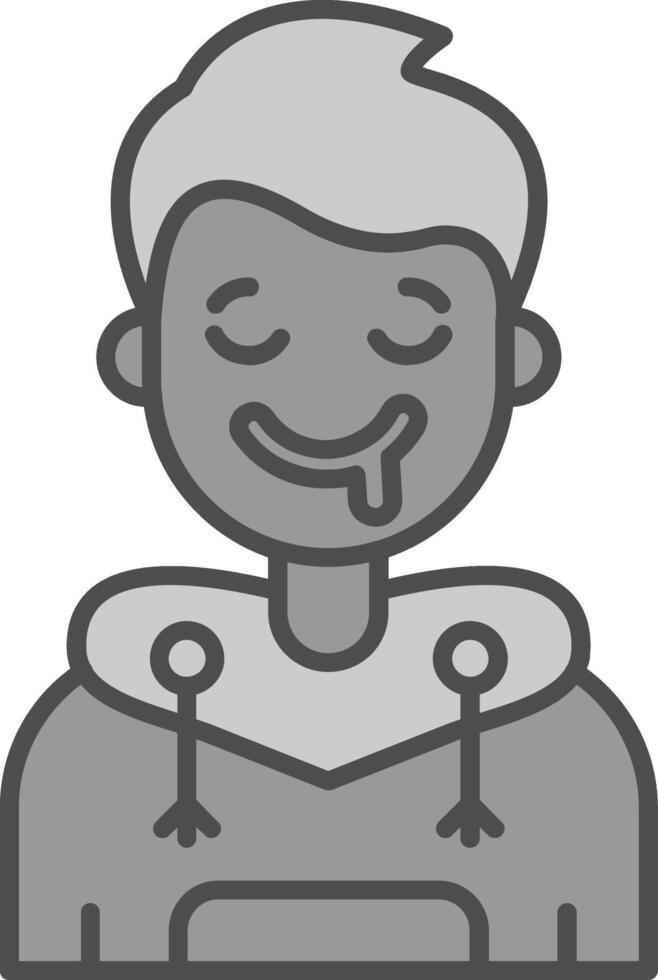 Drooling Line Filled Greyscale Icon vector