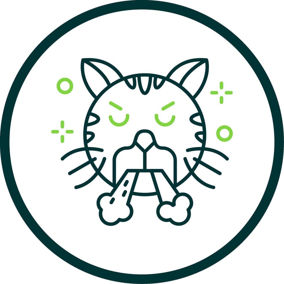 Angry Line Circle Icon vector
