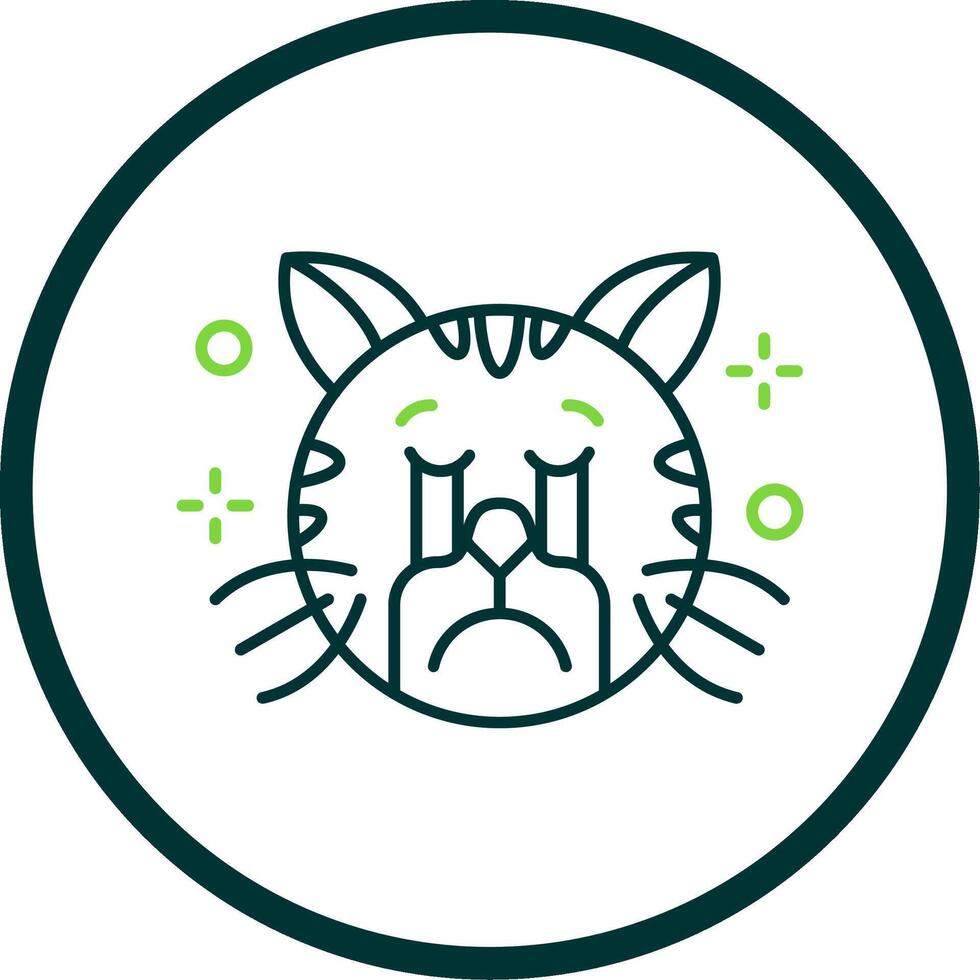 Cry Line Circle Icon vector