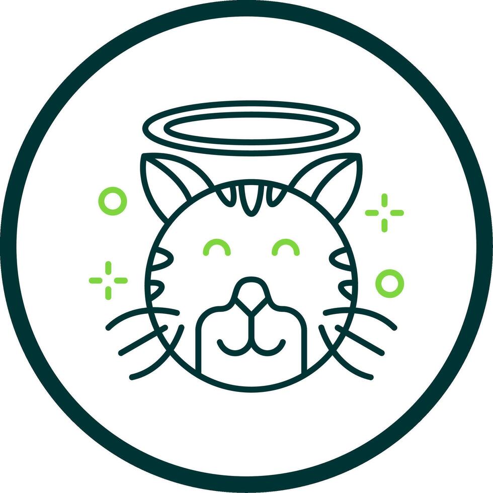 Angel Line Circle Icon vector