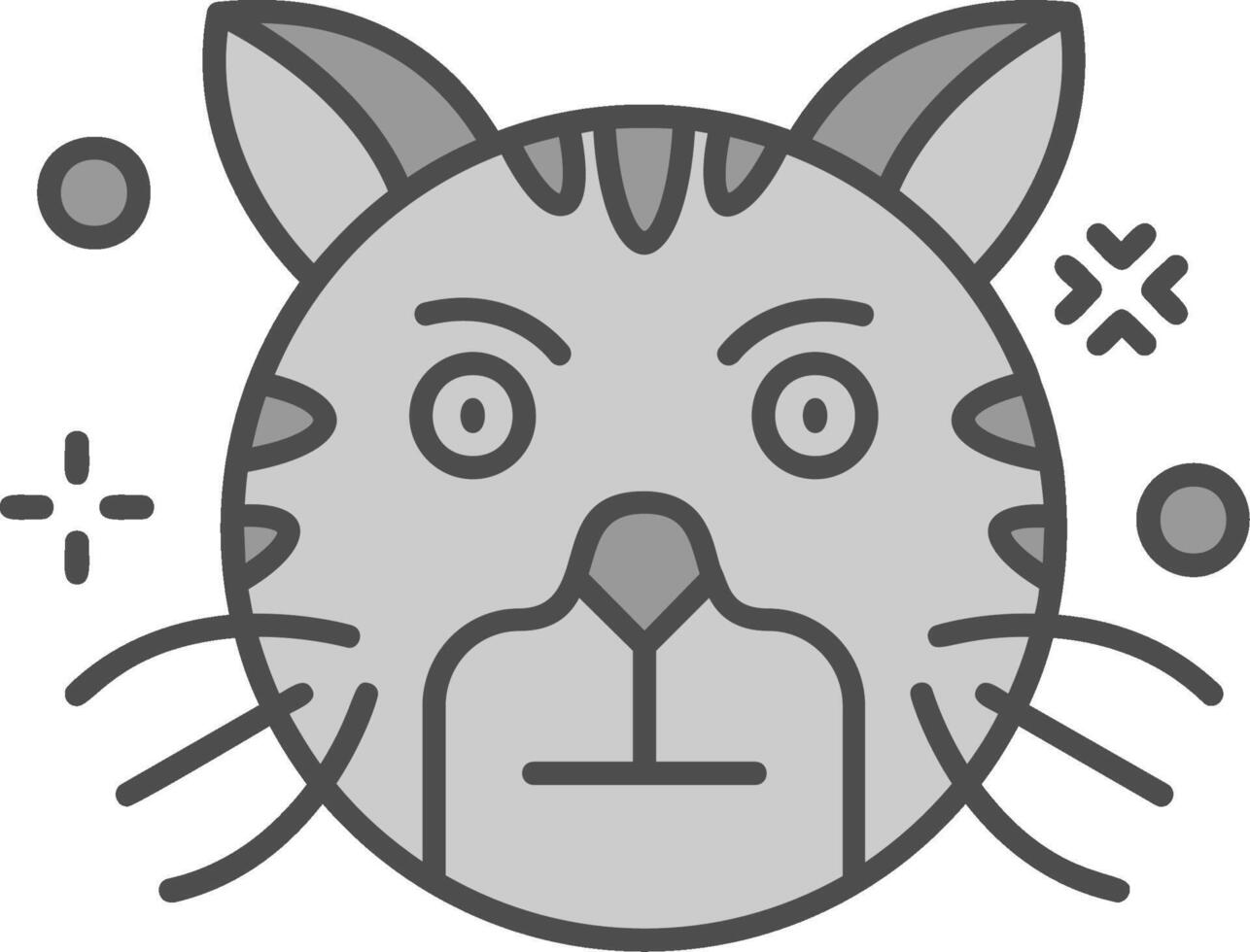 Embarrassed Line Filled Greyscale Icon vector