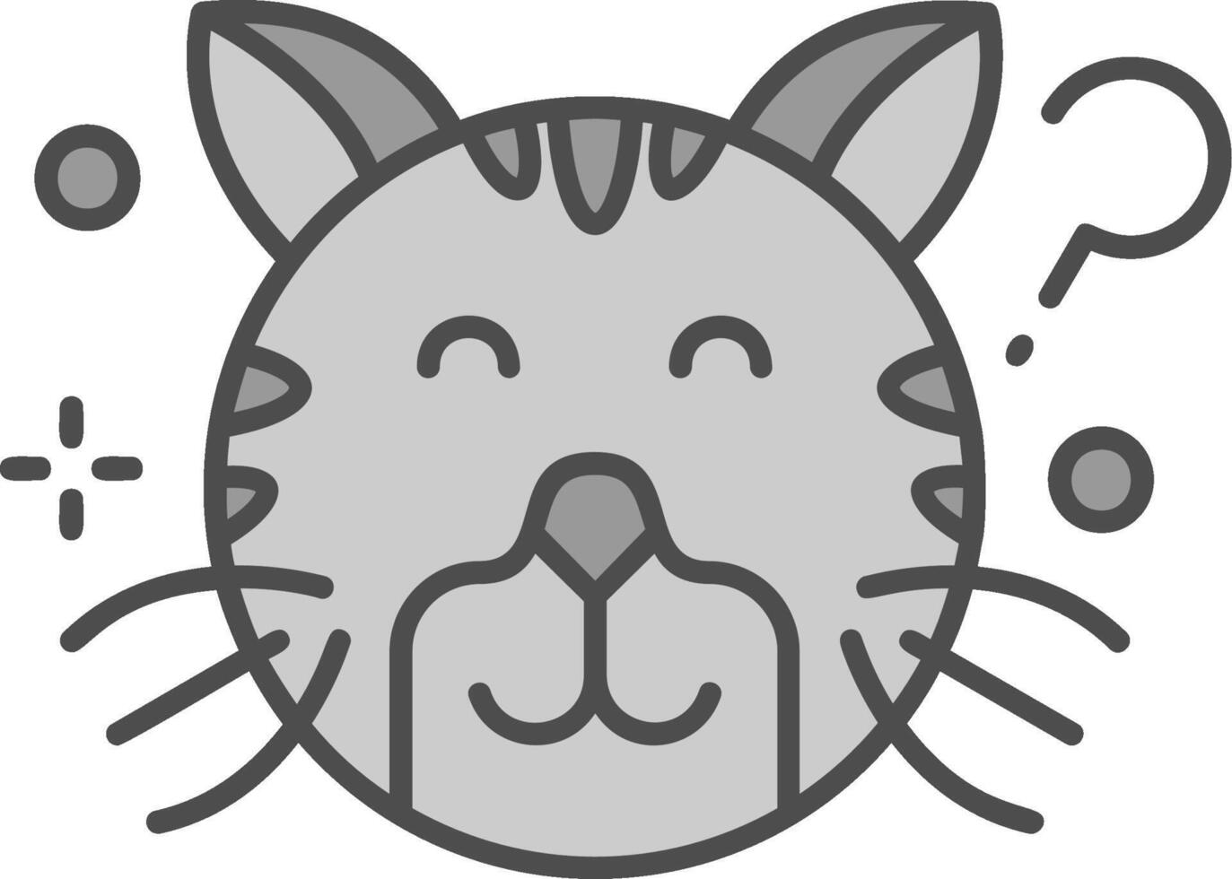 Thinking Line Filled Greyscale Icon vector