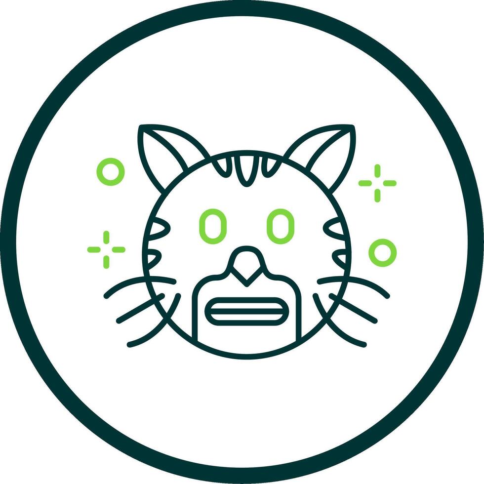 Shocked Line Circle Icon vector