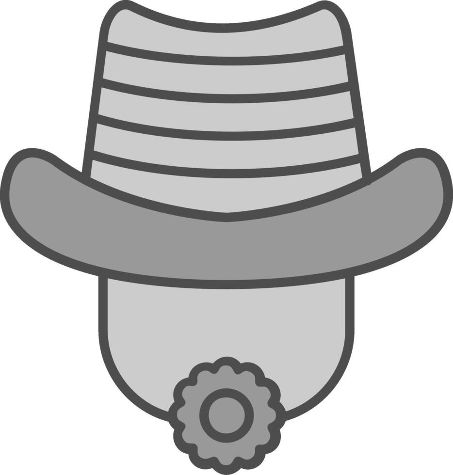 sombrero línea lleno escala de grises icono vector