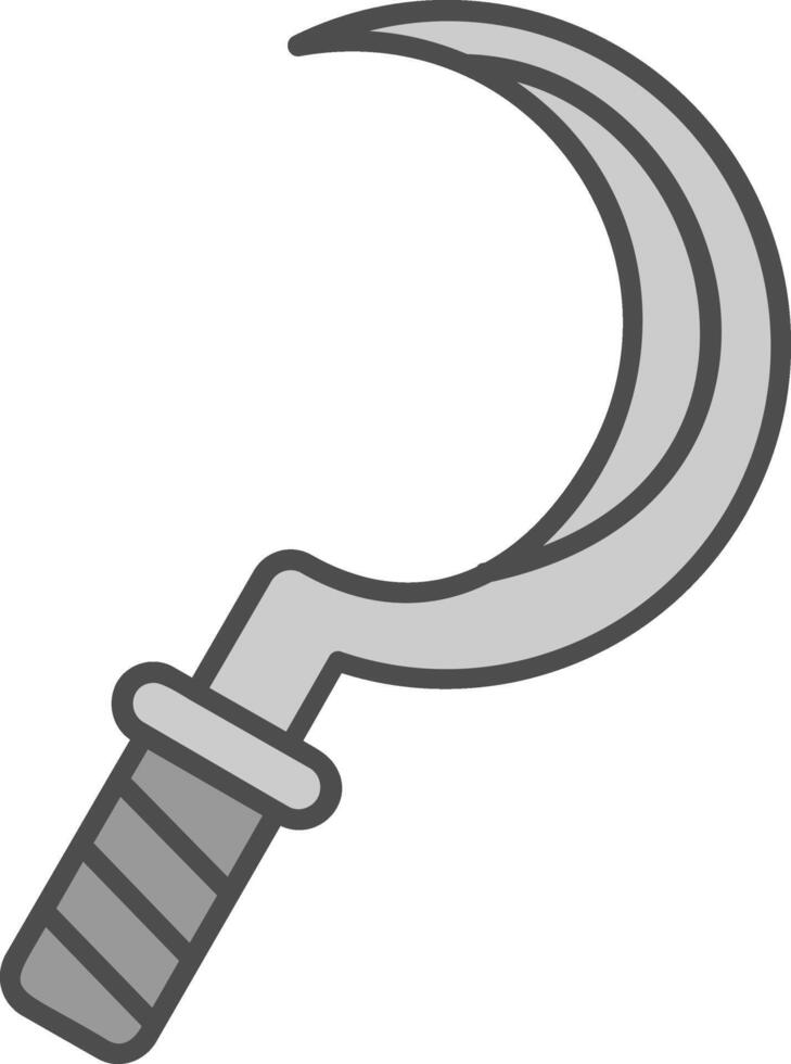 Sickle Line Filled Greyscale Icon vector