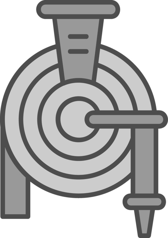 Hose Line Filled Greyscale Icon vector