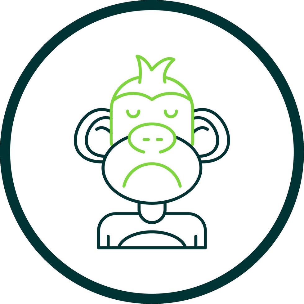 Sad Line Circle Icon vector