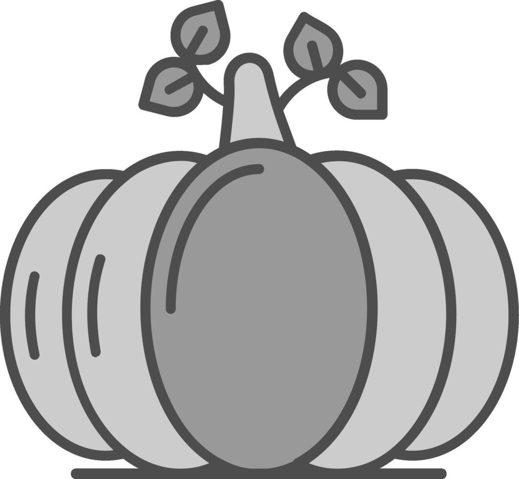 Pumpkin Line Filled Greyscale Icon vector