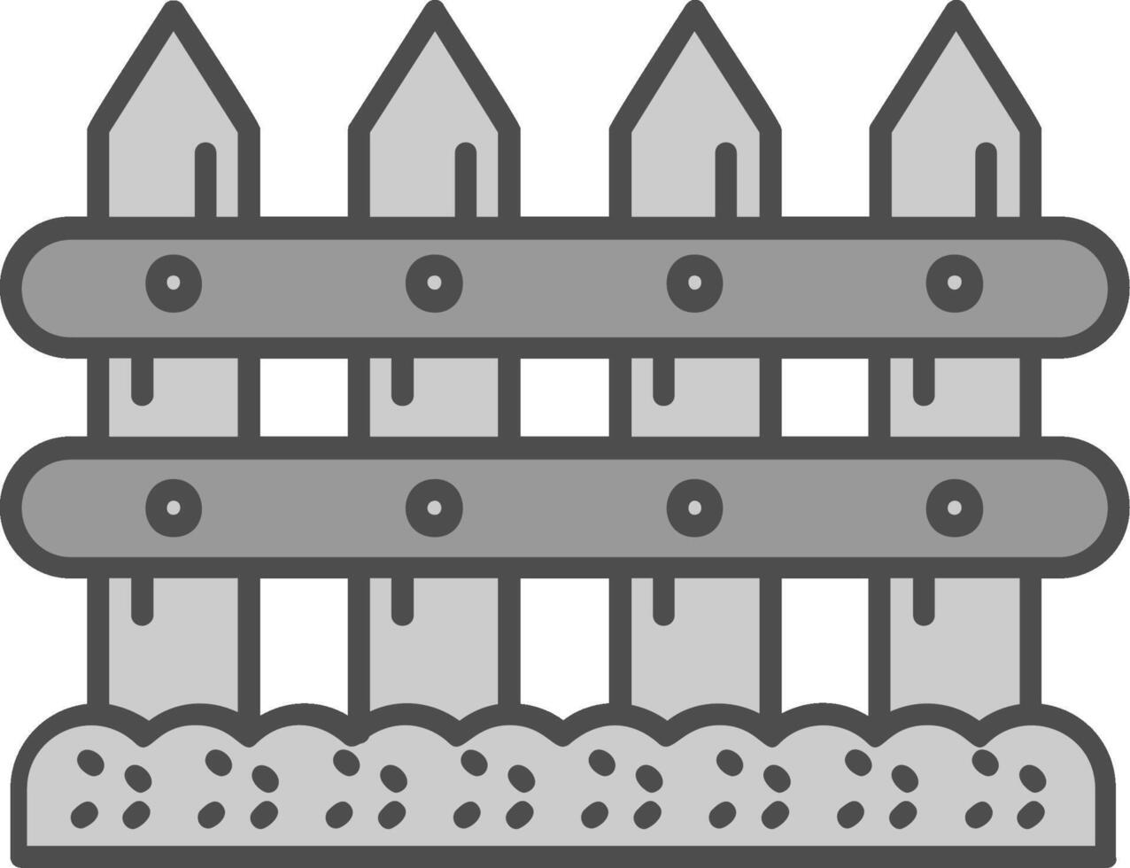 Fence Line Filled Greyscale Icon vector