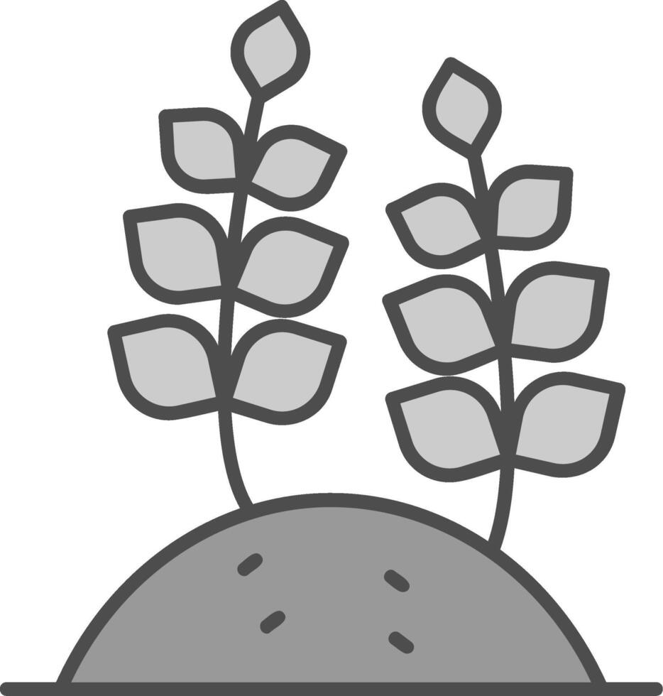 Wheat Line Filled Greyscale Icon vector