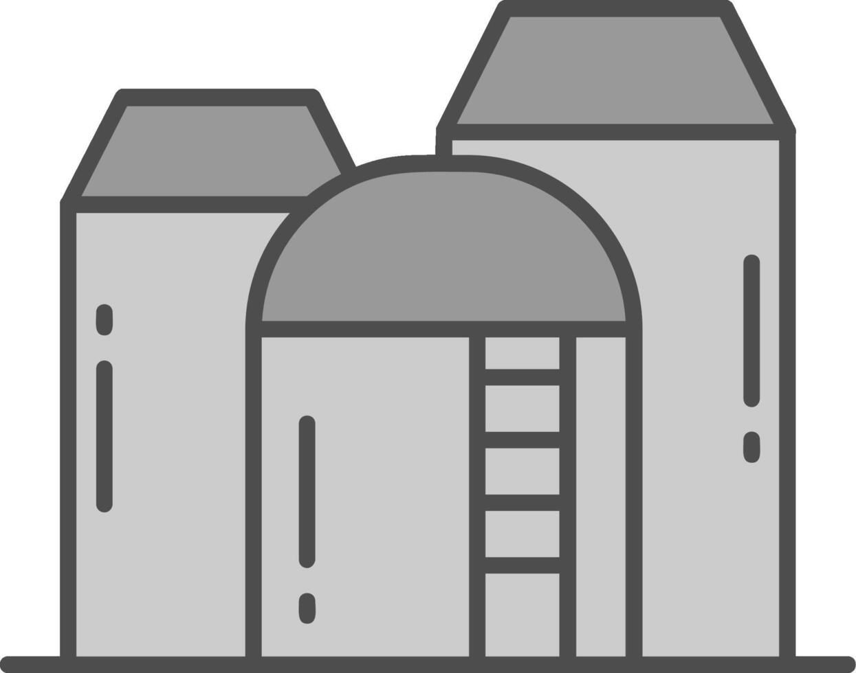 Silo Line Filled Greyscale Icon vector