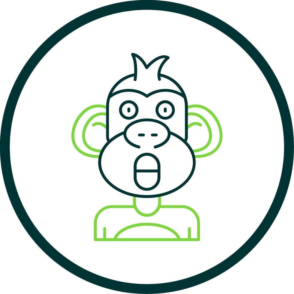 Surprised Line Circle Icon vector