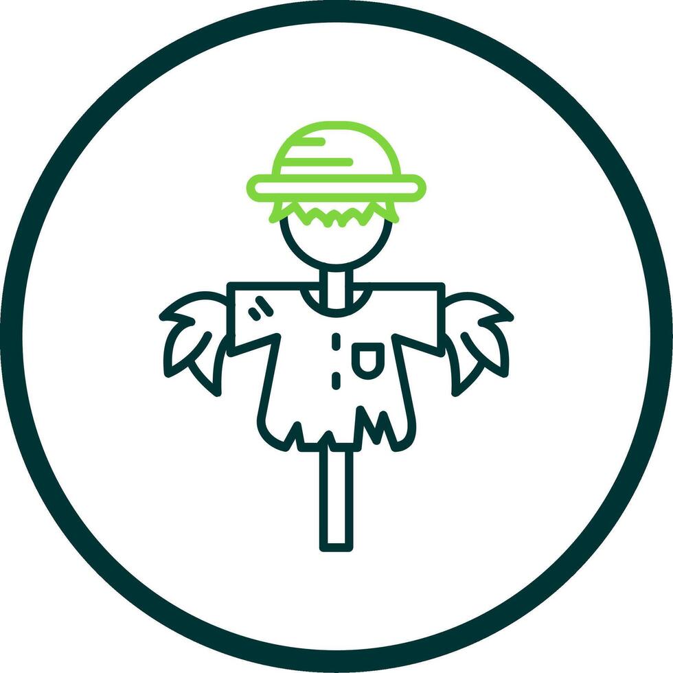 Scarecrow Line Circle Icon vector