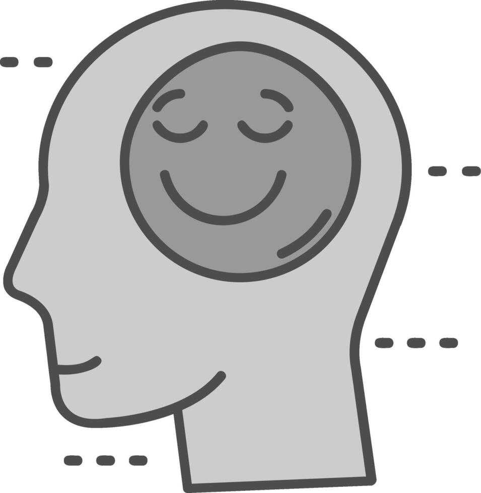 Happiness Line Filled Greyscale Icon vector