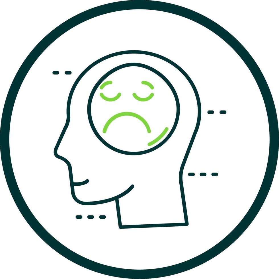Sadness Line Circle Icon vector
