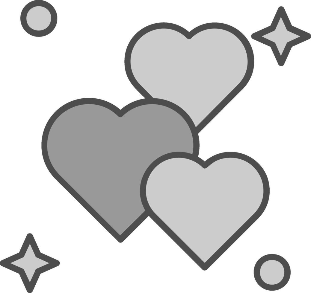 Love Line Filled Greyscale Icon vector