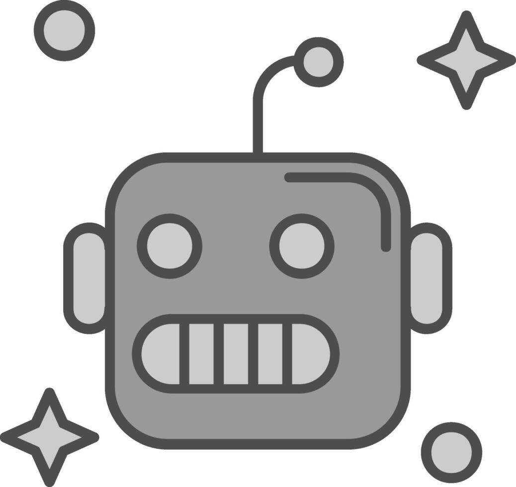 Robot Line Filled Greyscale Icon vector