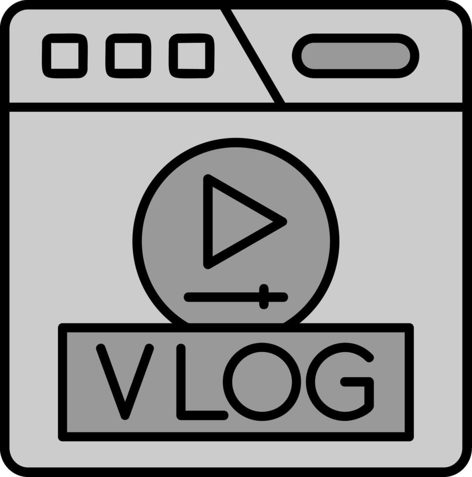 Vlog Line Filled Greyscale Icon vector
