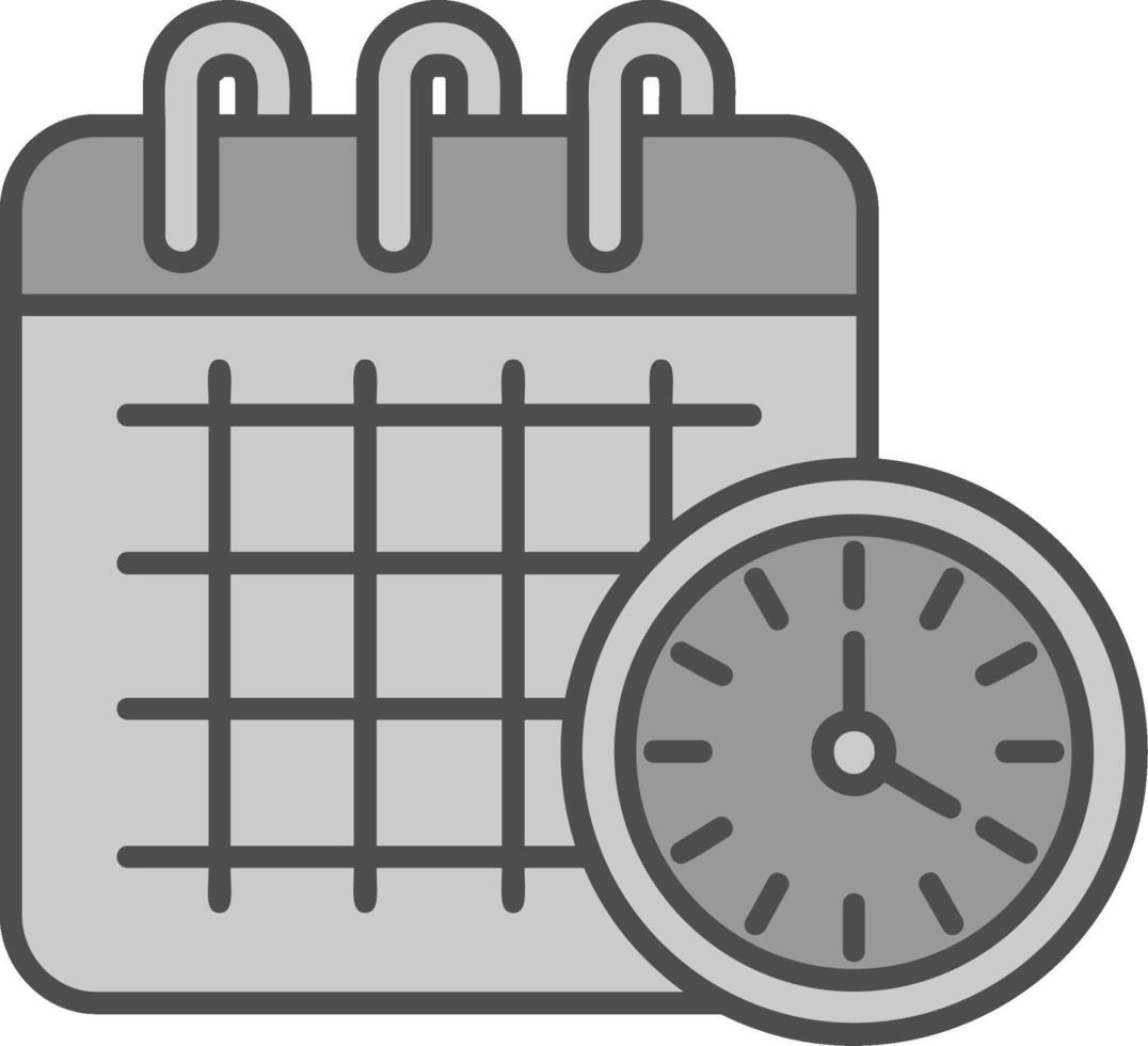 Timetable Line Filled Greyscale Icon vector