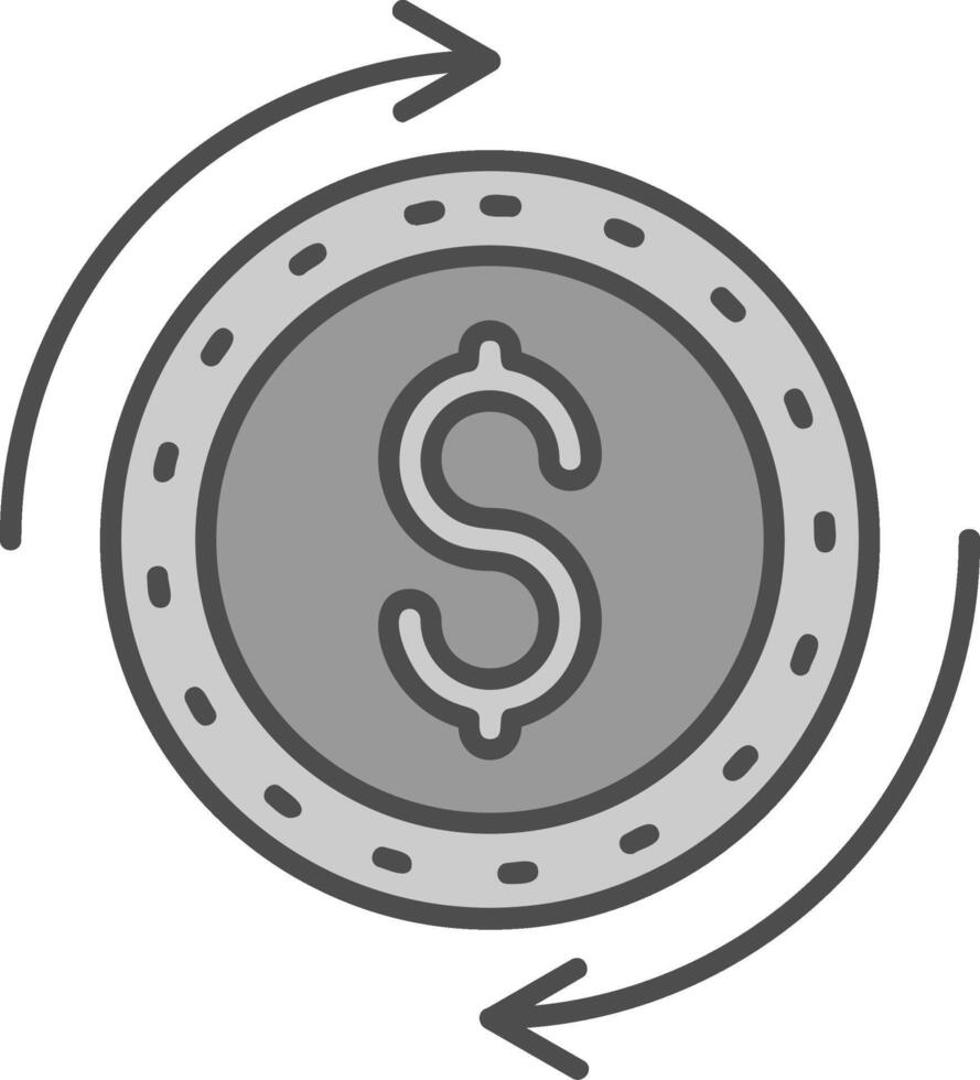 Dollar Line Filled Greyscale Icon vector