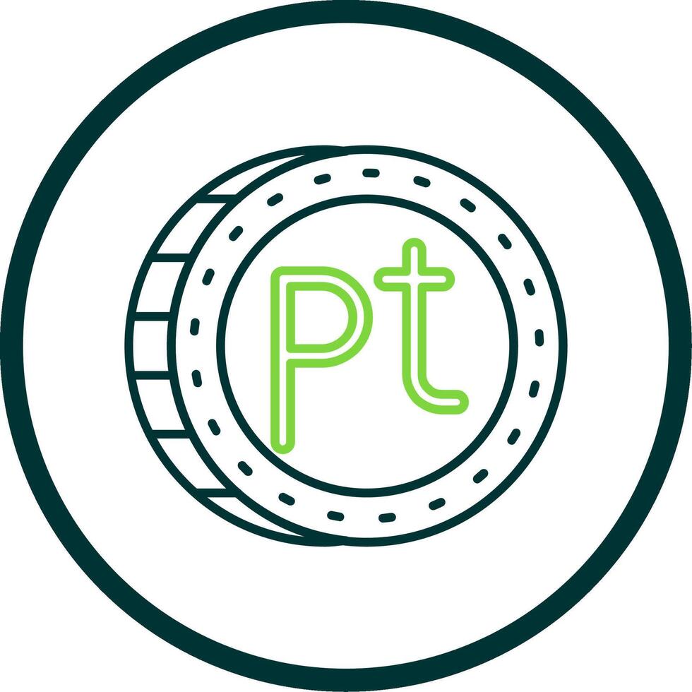 Peseta Line Circle Icon vector