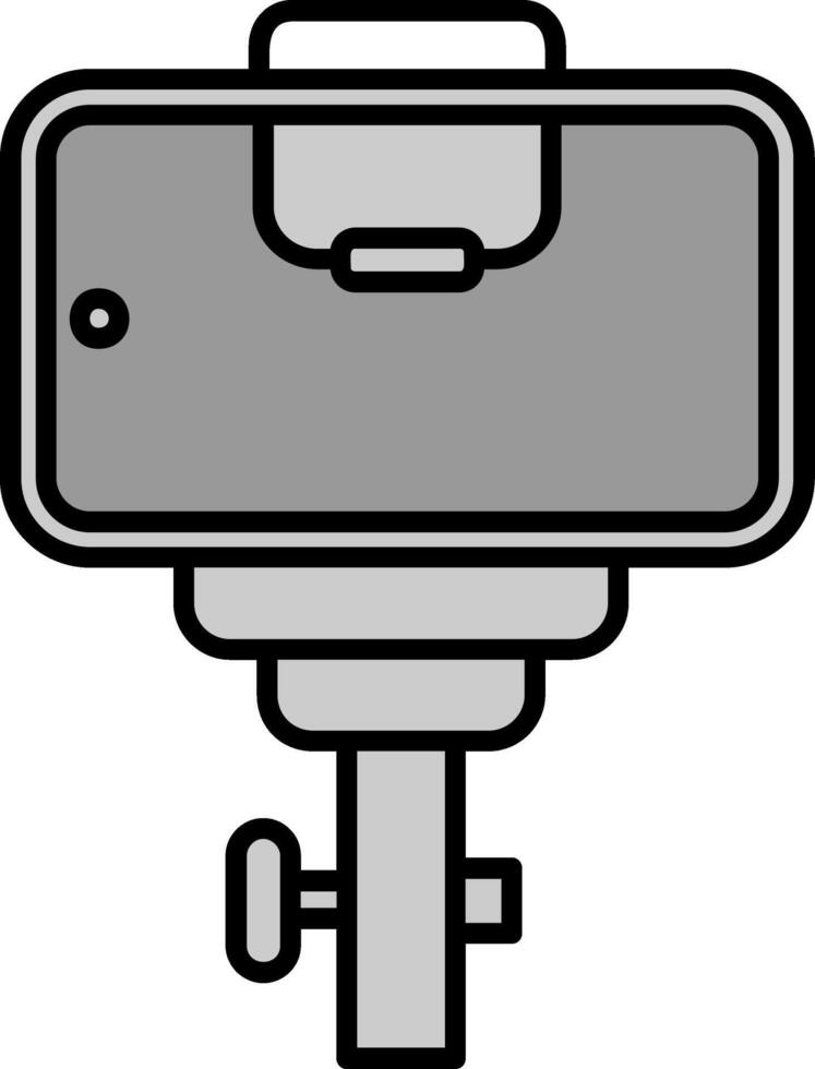 selfie línea lleno escala de grises icono vector
