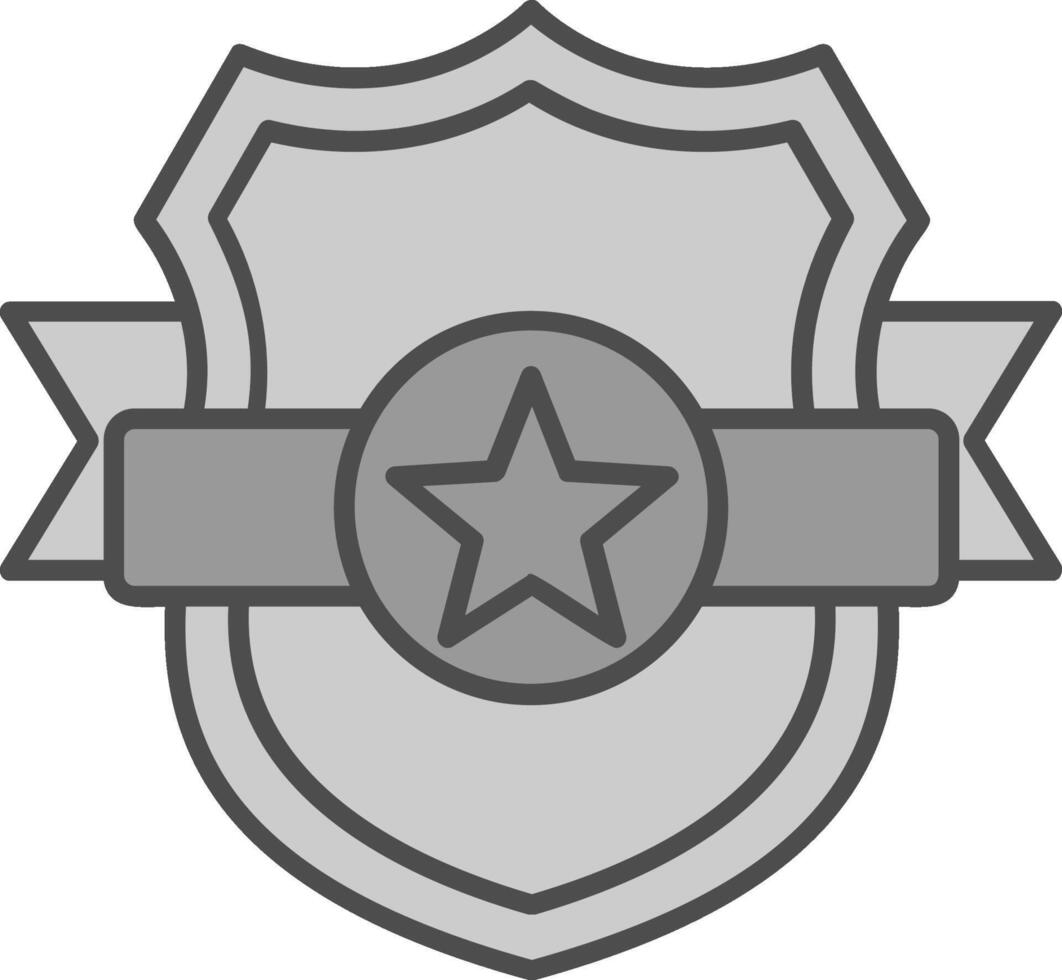 Shield Line Filled Greyscale Icon vector