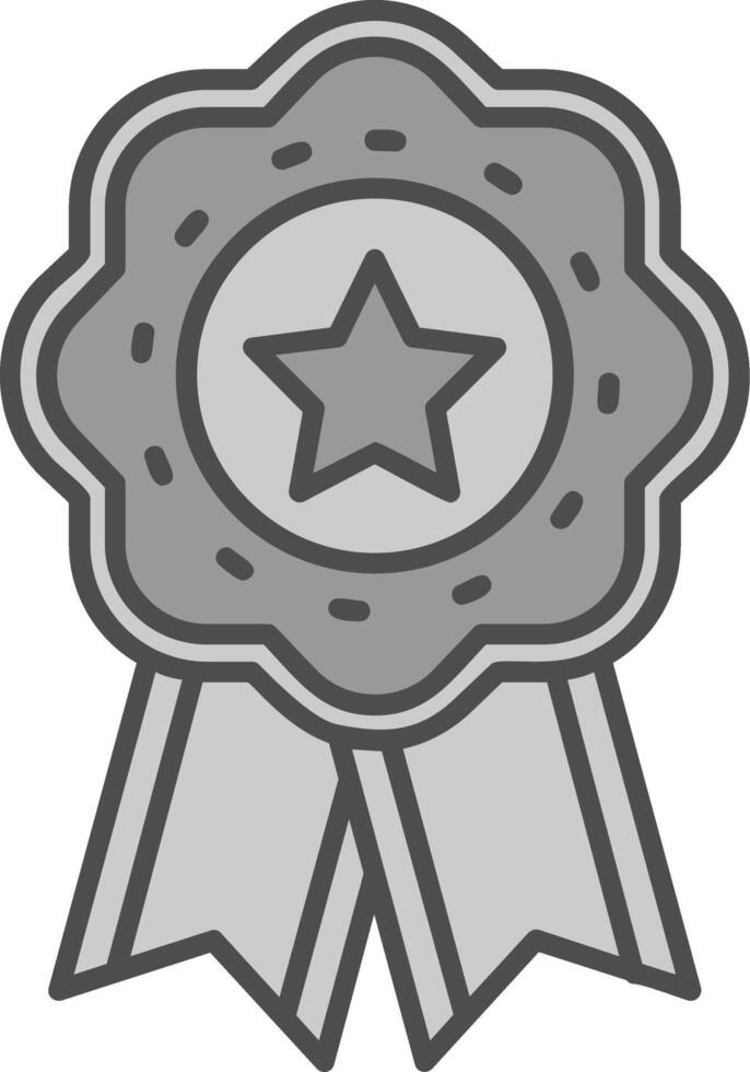Medal Line Filled Greyscale Icon vector