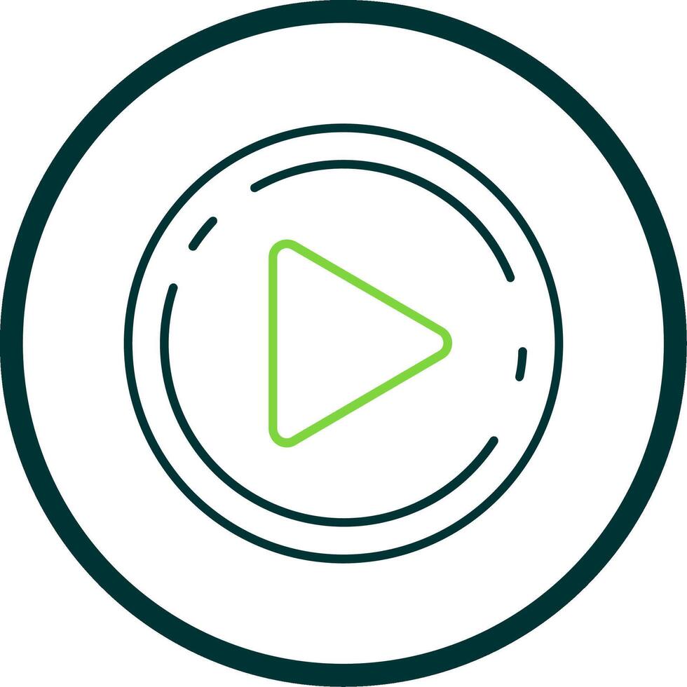 Play Line Circle Icon vector