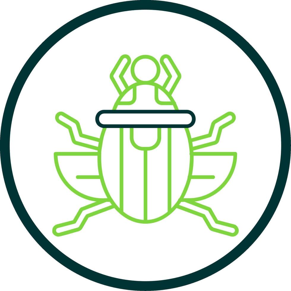 escarabajo línea circulo icono vector