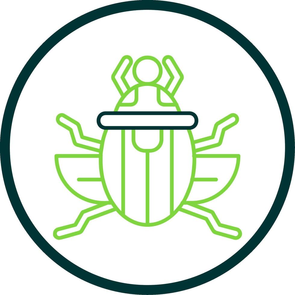 Scarab Line Circle Icon vector