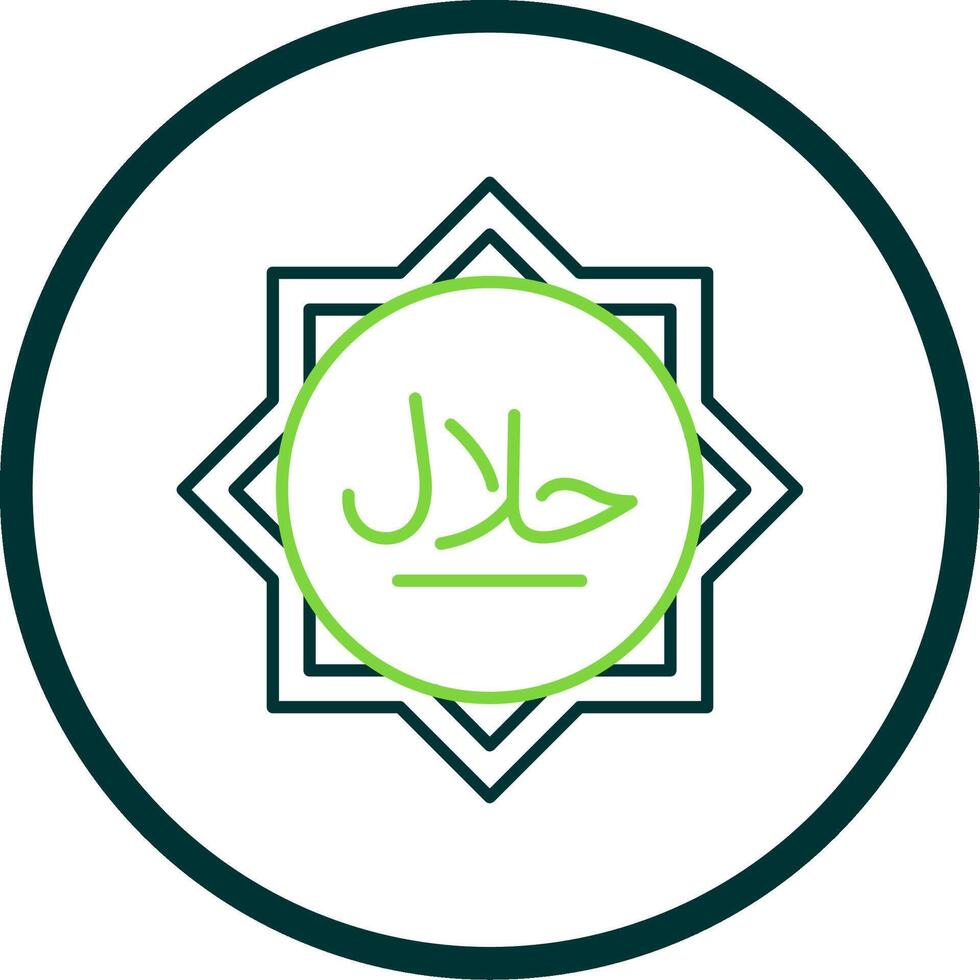 Halal Line Circle Icon vector