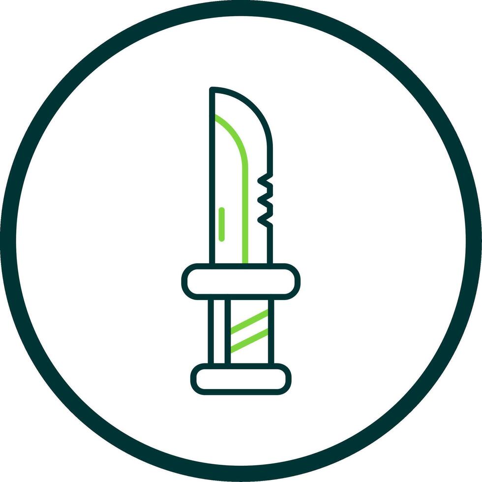 Dagger Line Circle Icon vector