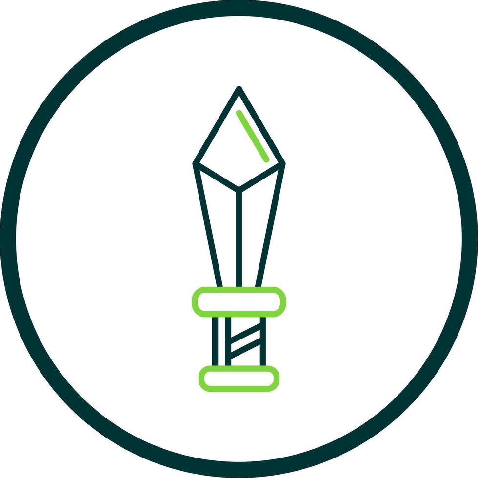 Dagger Line Circle Icon vector