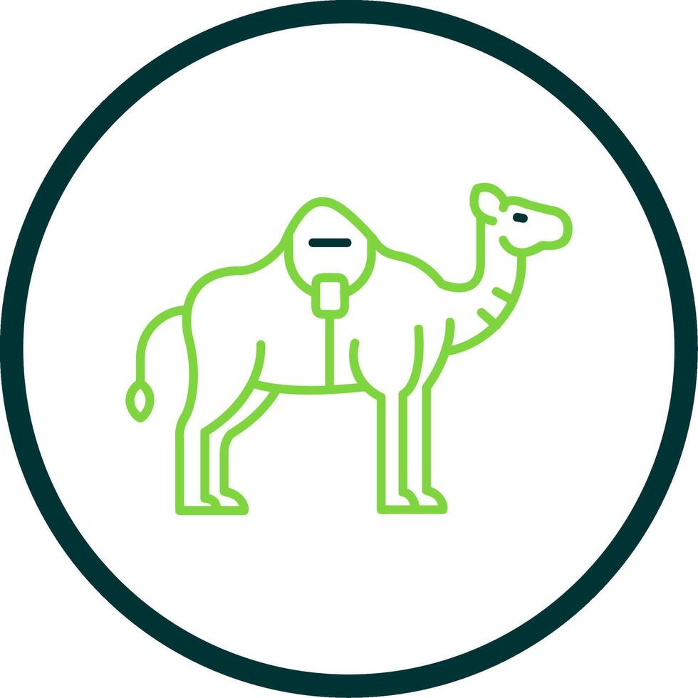 camello línea circulo icono vector