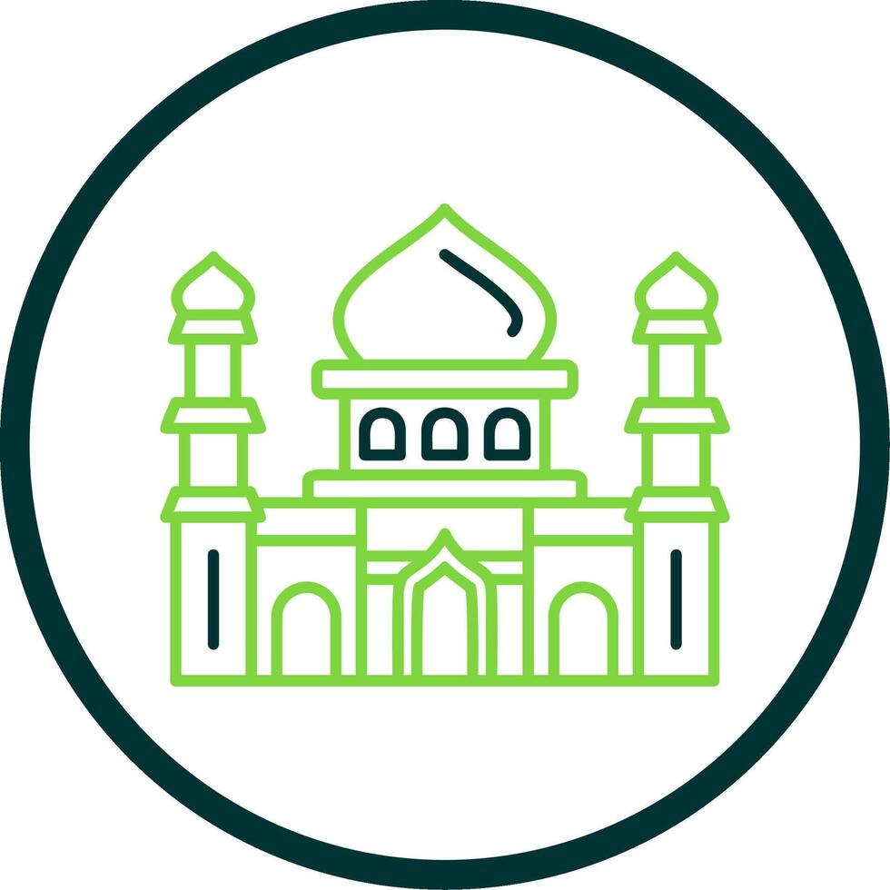 Mosque Line Circle Icon vector