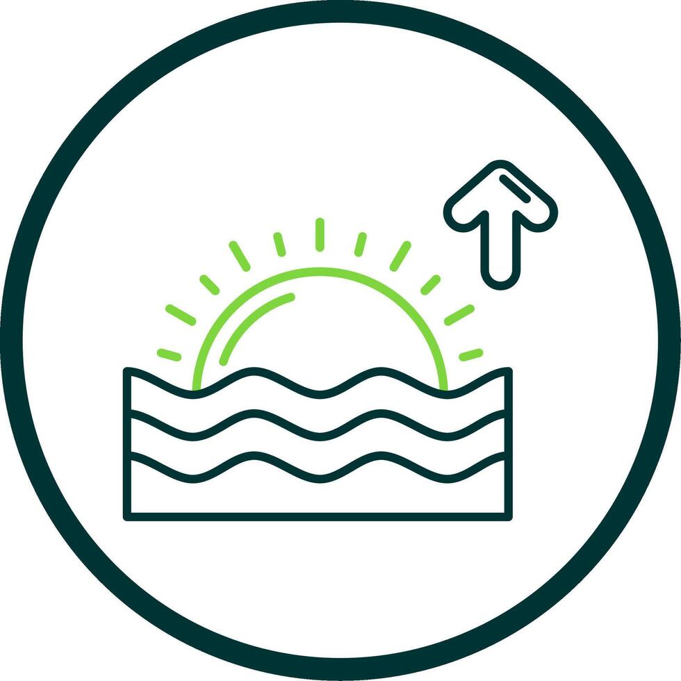 Sunrise Line Circle Icon vector