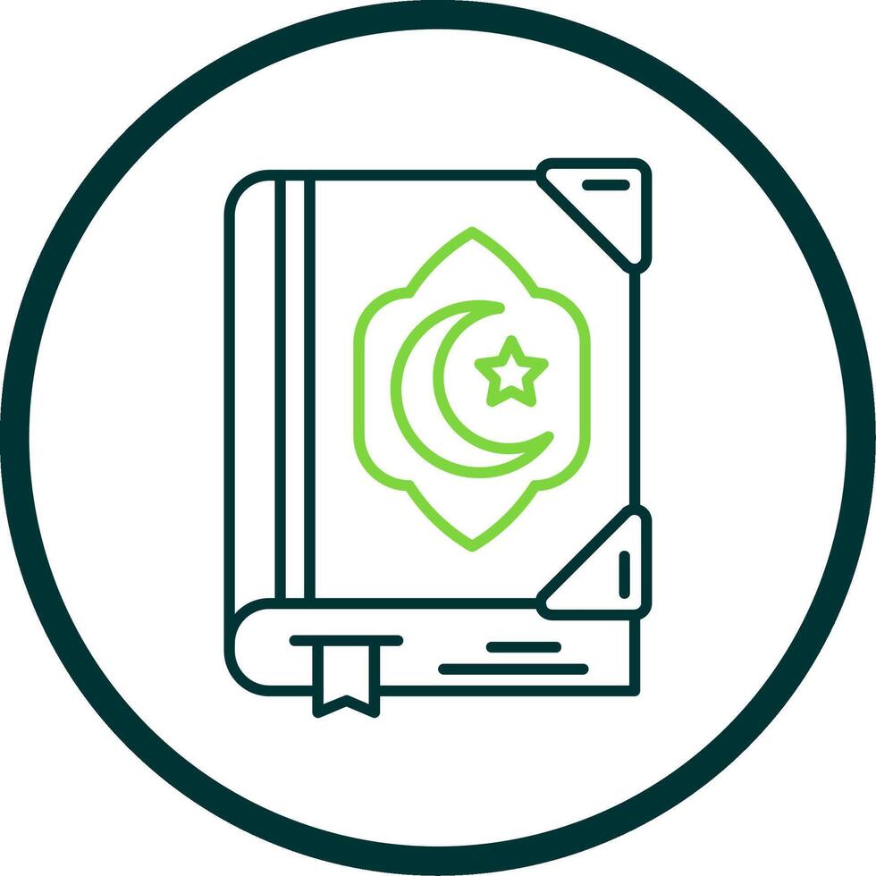 Quran Line Circle Icon vector
