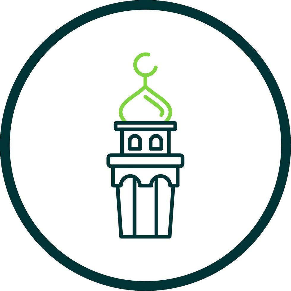 Minaret Line Circle Icon vector