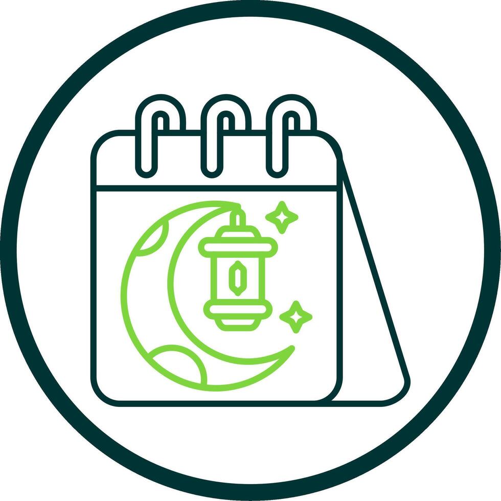 Calendar Line Circle Icon vector