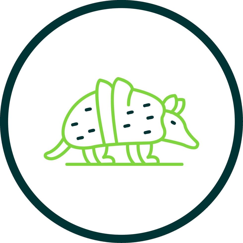 Armadillo Line Circle Icon vector